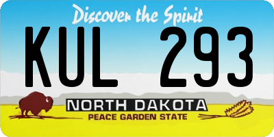 ND license plate KUL293