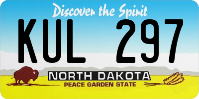 ND license plate KUL297