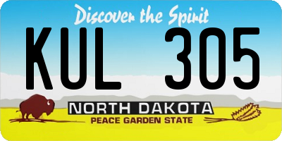 ND license plate KUL305