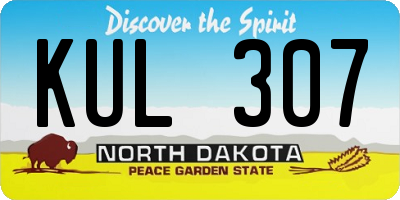 ND license plate KUL307