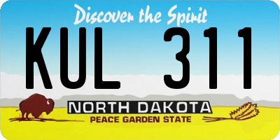 ND license plate KUL311