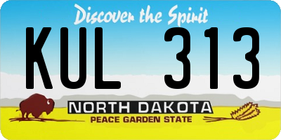 ND license plate KUL313