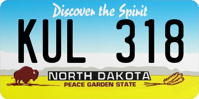 ND license plate KUL318