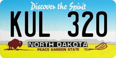 ND license plate KUL320