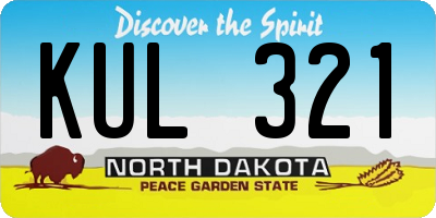 ND license plate KUL321