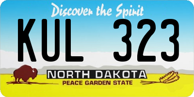 ND license plate KUL323