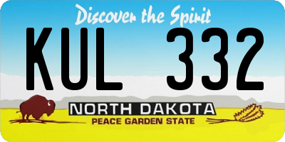 ND license plate KUL332