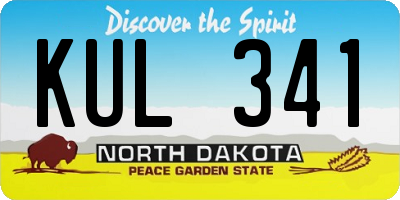 ND license plate KUL341