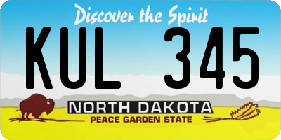 ND license plate KUL345