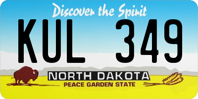 ND license plate KUL349