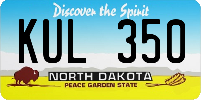 ND license plate KUL350