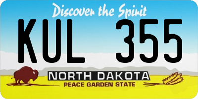 ND license plate KUL355