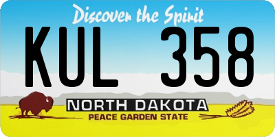 ND license plate KUL358