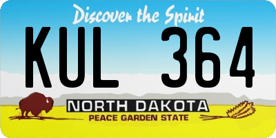 ND license plate KUL364