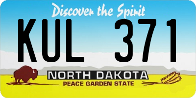 ND license plate KUL371