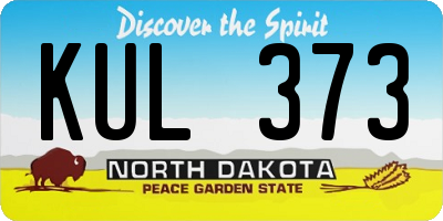 ND license plate KUL373