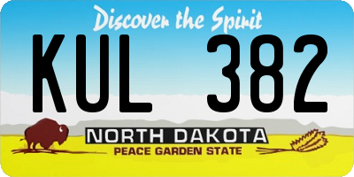 ND license plate KUL382