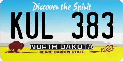 ND license plate KUL383