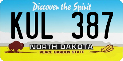 ND license plate KUL387