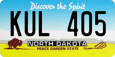 ND license plate KUL405