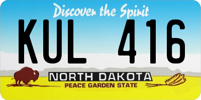 ND license plate KUL416