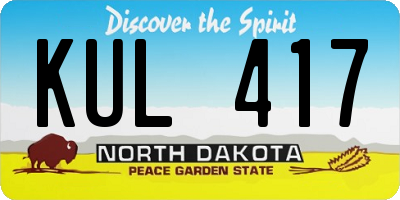 ND license plate KUL417