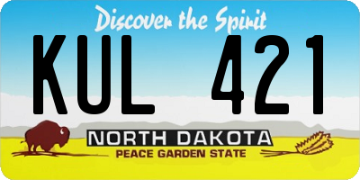 ND license plate KUL421