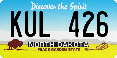 ND license plate KUL426