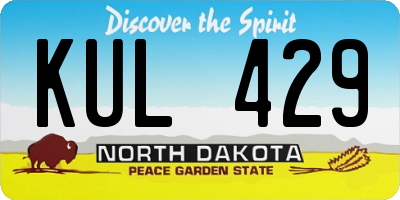 ND license plate KUL429