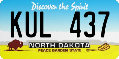 ND license plate KUL437