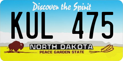 ND license plate KUL475