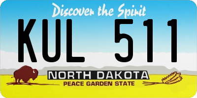 ND license plate KUL511
