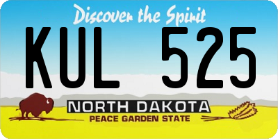 ND license plate KUL525