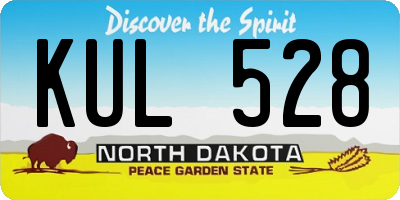 ND license plate KUL528