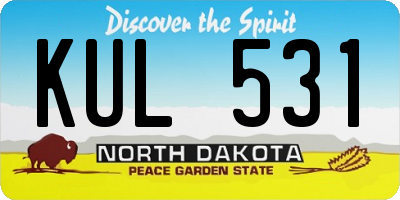 ND license plate KUL531