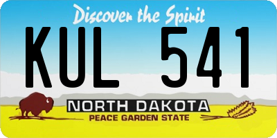ND license plate KUL541