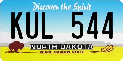 ND license plate KUL544