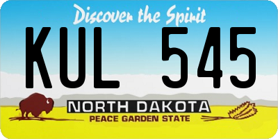 ND license plate KUL545