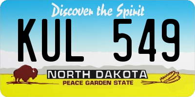 ND license plate KUL549