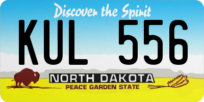 ND license plate KUL556