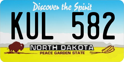 ND license plate KUL582