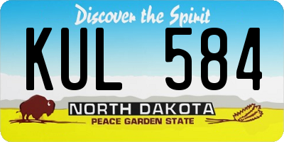 ND license plate KUL584