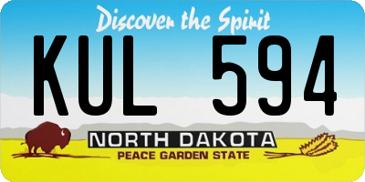 ND license plate KUL594