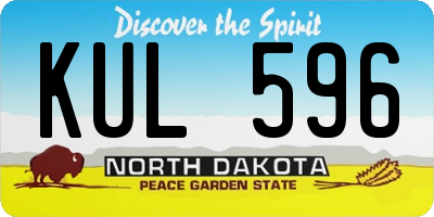 ND license plate KUL596