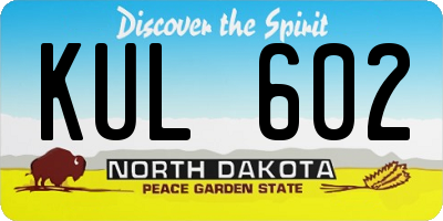 ND license plate KUL602