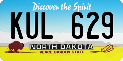 ND license plate KUL629