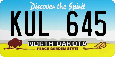 ND license plate KUL645