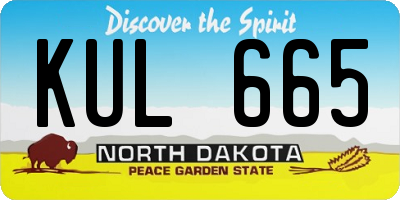 ND license plate KUL665