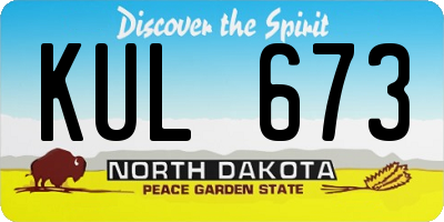 ND license plate KUL673