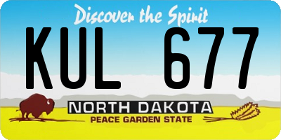 ND license plate KUL677